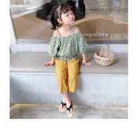 Load image into Gallery viewer, 2 Pieces Set Kid Girls Flower Print Tops And Solid Color Pants Wholesale 220524290
