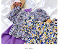 Load image into Gallery viewer, 2 Pieces Set Kid Girls Flower Print Tops And Solid Color Pants Wholesale 220524291
