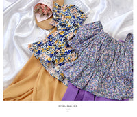 Load image into Gallery viewer, 2 Pieces Set Kid Girls Flower Print Tops And Solid Color Pants Wholesale 220524291
