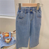 Load image into Gallery viewer, 2 Pieces Set Kid Girls Solid Color Tank Tops And Pants Jeans Wholesale 220524292

