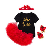 Load image into Gallery viewer, 2 Pieces Set Baby Girls Letters Print Rompers And Solid Color Skirts Wholesale 22052431
