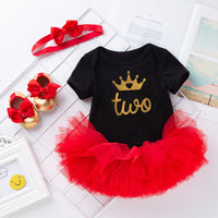 Load image into Gallery viewer, 2 Pieces Set Baby Girls Letters Print Rompers And Solid Color Skirts Wholesale 22052431
