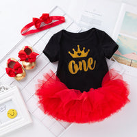 Load image into Gallery viewer, 2 Pieces Set Baby Girls Letters Print Rompers And Solid Color Skirts Wholesale 22052431

