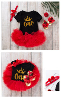 Load image into Gallery viewer, 2 Pieces Set Baby Girls Letters Print Rompers And Solid Color Skirts Wholesale 22052431
