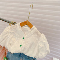 Load image into Gallery viewer, 2 Pieces Set Kid Girls Flower Embroidered Tops And Shorts Wholesale 220524316
