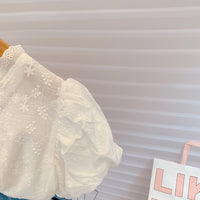 Load image into Gallery viewer, 2 Pieces Set Kid Girls Flower Embroidered Tops And Shorts Wholesale 220524316
