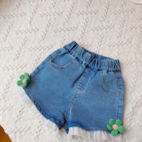 Load image into Gallery viewer, 2 Pieces Set Kid Girls Flower Embroidered Tops And Shorts Wholesale 220524316
