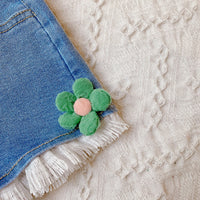 Load image into Gallery viewer, 2 Pieces Set Kid Girls Flower Embroidered Tops And Shorts Wholesale 220524316
