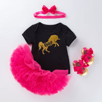 Load image into Gallery viewer, 2 Pieces Set Baby Girls Letters Rompers And Solid Color Skirts Wholesale 22052432
