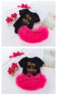Load image into Gallery viewer, 2 Pieces Set Baby Girls Letters Rompers And Solid Color Skirts Wholesale 22052432
