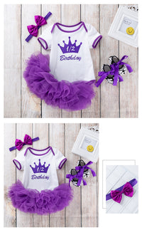 Load image into Gallery viewer, 2 Pieces Set Baby Girls Letters Rompers And Solid Color Skirts Wholesale 22052432
