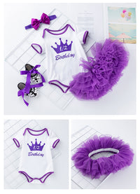 Load image into Gallery viewer, 2 Pieces Set Baby Girls Letters Rompers And Solid Color Skirts Wholesale 22052432
