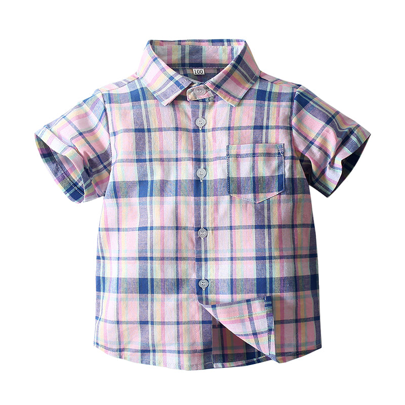 Baby Kid Unisex Checked Shirts Wholesale 220524336