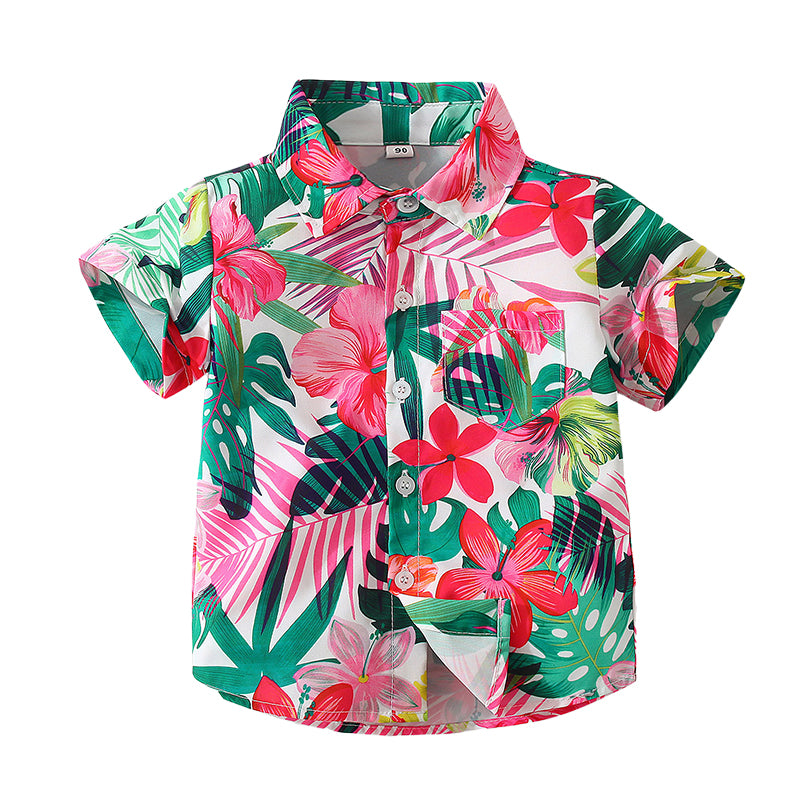 Baby Kid Unisex Flower Plant Print Shirts Wholesale 220524355