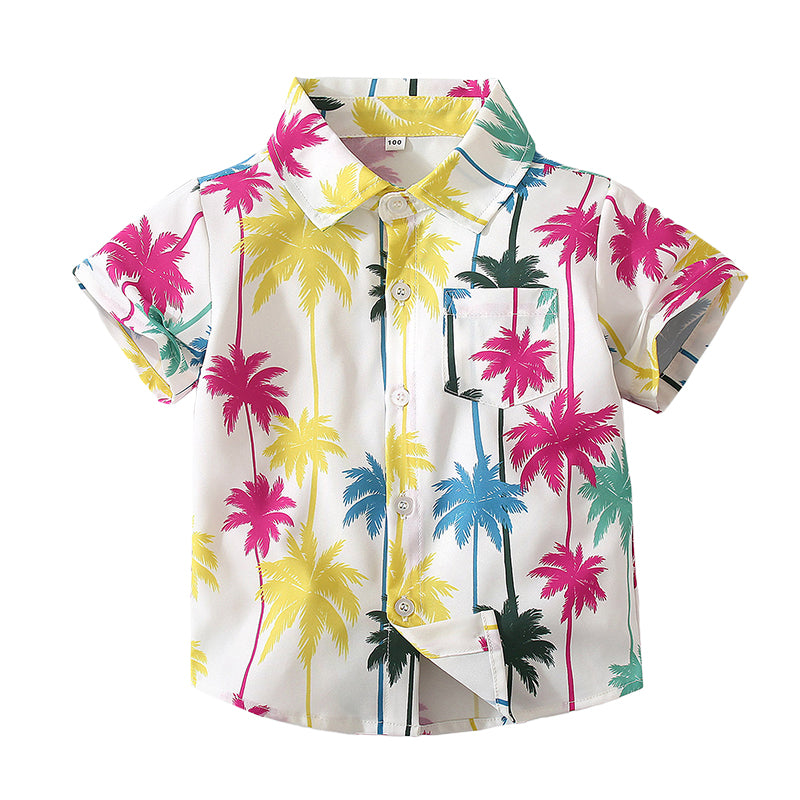 Baby Kid Boys Tropical print Beach Shirts Wholesale 220524388
