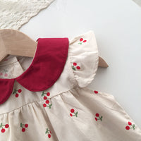 Load image into Gallery viewer, Baby Kid Girls Color-blocking Fruit Print Dresses Wholesale 220524405
