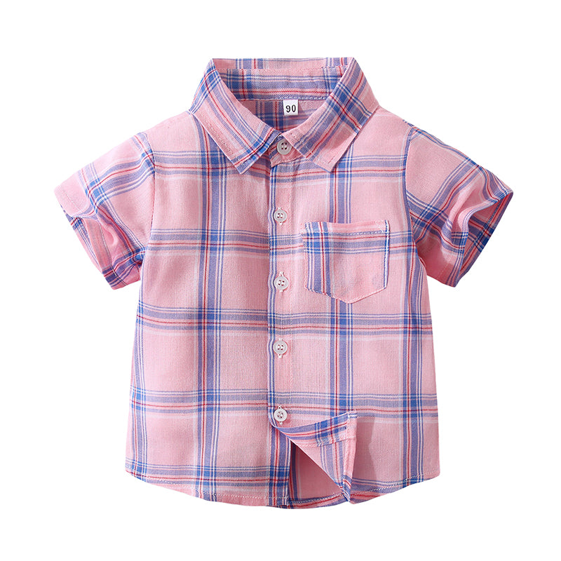 Baby Kid Boys Checked Shirts Wholesale 220524411