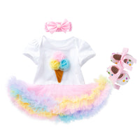 Load image into Gallery viewer, Baby Girls Rainbow Alphabet Print Rompers Wholesale 22052442
