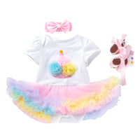 Load image into Gallery viewer, Baby Girls Rainbow Alphabet Print Rompers Wholesale 22052442
