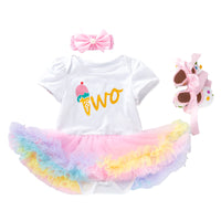 Load image into Gallery viewer, Baby Girls Rainbow Alphabet Print Rompers Wholesale 22052442
