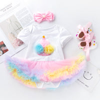 Load image into Gallery viewer, Baby Girls Rainbow Alphabet Print Rompers Wholesale 22052442
