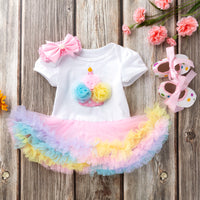 Load image into Gallery viewer, Baby Girls Rainbow Alphabet Print Rompers Wholesale 22052442
