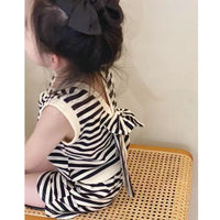 Load image into Gallery viewer, 2 Pieces Set Baby Kid Girls Striped Bow Tops And Shorts Wholesale 220524425
