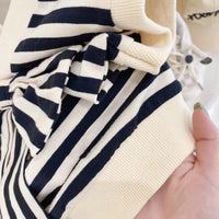 Load image into Gallery viewer, 2 Pieces Set Baby Kid Girls Striped Bow Tops And Shorts Wholesale 220524425
