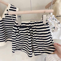 Load image into Gallery viewer, 2 Pieces Set Baby Kid Girls Striped Bow Tops And Shorts Wholesale 220524425
