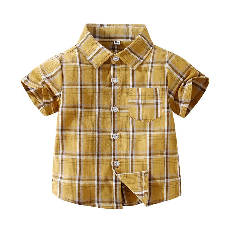 Baby Kid Boys Checked Shirts Wholesale 220524429
