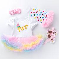 Load image into Gallery viewer, Baby Girls Striped Alphabet Print Rompers Wholesale 22052443
