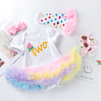 Load image into Gallery viewer, Baby Girls Striped Alphabet Print Rompers Wholesale 22052443
