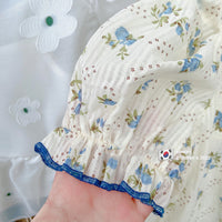 Load image into Gallery viewer, 2 Pieces Set Baby Kid Girls Flower Print Shirts And Solid Color Shorts Wholesale 220524448
