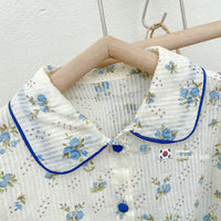 Load image into Gallery viewer, 2 Pieces Set Baby Kid Girls Flower Print Shirts And Solid Color Shorts Wholesale 220524448
