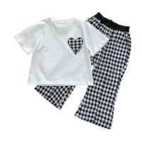 Load image into Gallery viewer, 2 Pieces Set Baby Kid Girls Houndstooth T-Shirts And Pants Wholesale 220524449
