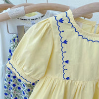 Load image into Gallery viewer, 2 Pieces Set Baby Kid Girls Solid Color Blouses And Flower Pants Wholesale 220524454
