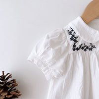Load image into Gallery viewer, Baby Kid Girls Solid Color Embroidered Blouses Wholesale 220524463
