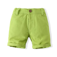 Load image into Gallery viewer, 2 Pieces Set Baby Kid Boys Birthday Party Car Bow Print Shirts And Solid Color Shorts Wholesale 22052449
