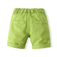 Load image into Gallery viewer, 2 Pieces Set Baby Kid Boys Birthday Party Car Bow Print Shirts And Solid Color Shorts Wholesale 22052449
