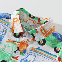 Load image into Gallery viewer, 2 Pieces Set Baby Kid Boys Birthday Party Car Bow Print Shirts And Solid Color Shorts Wholesale 22052449
