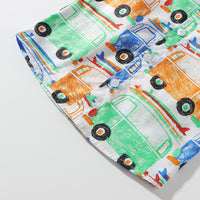 Load image into Gallery viewer, 2 Pieces Set Baby Kid Boys Birthday Party Car Bow Print Shirts And Solid Color Shorts Wholesale 22052449
