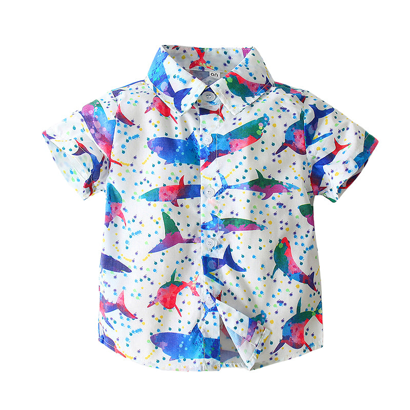 Baby Kid Boys Animals Print Shirts Wholesale 22052450