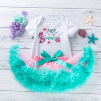 Load image into Gallery viewer, 3 Pieces Set Baby Girls Letters Print Rompers Solid Color Rainbow Skirts And Bow Headwear Wholesale 22052455
