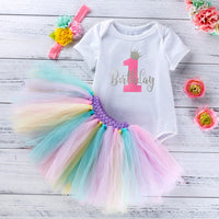 Load image into Gallery viewer, 2 Pieces Set Baby Girls Letters Print Rompers And Rainbow Skirts Wholesale 22052456
