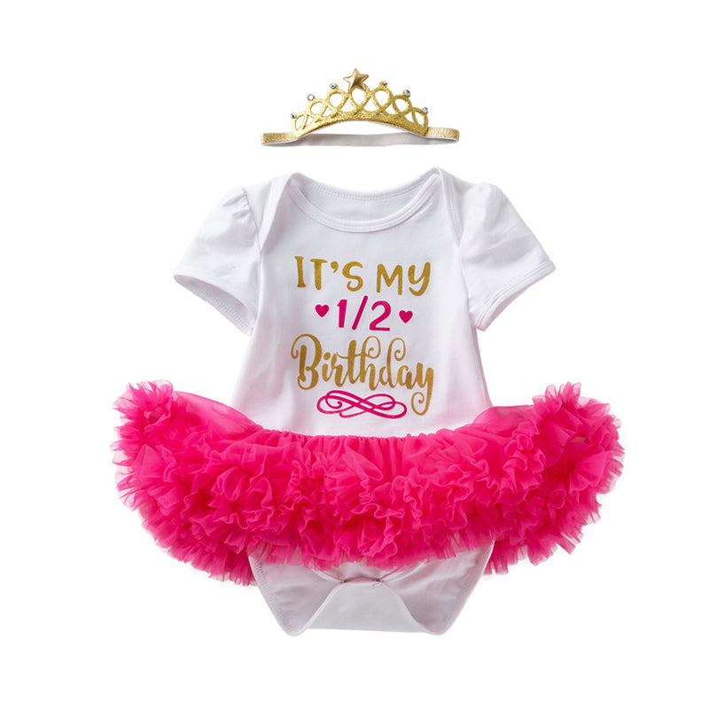 Baby Girls Letters Birthday Rompers Wholesale 22052477