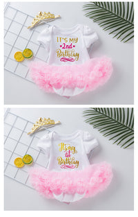 Load image into Gallery viewer, Baby Girls Letters Birthday Rompers Wholesale 22052477
