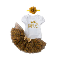 Load image into Gallery viewer, 3 Pieces Set Baby Girls Letters Love heart Print Rompers And Leopard Bow Skirts And Headwear Wholesale 22052480
