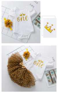Load image into Gallery viewer, 3 Pieces Set Baby Girls Letters Love heart Print Rompers And Leopard Bow Skirts And Headwear Wholesale 22052480
