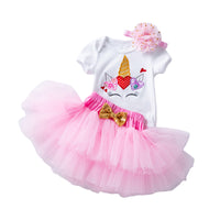 Load image into Gallery viewer, 3 Pieces Set Baby Girls Letters Flower Embroidered Rompers Solid Color Lace Skirts And Headwear Wholesale 22052489
