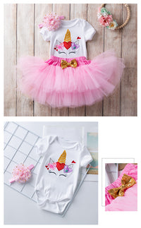 Load image into Gallery viewer, 3 Pieces Set Baby Girls Letters Flower Embroidered Rompers Solid Color Lace Skirts And Headwear Wholesale 22052489
